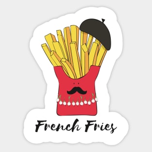 French Fries- Cute Fries Wearing Beret Sticker